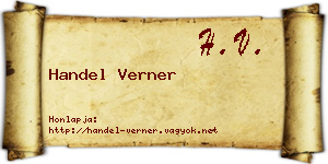 Handel Verner névjegykártya